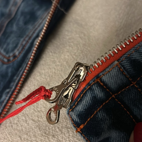 Diesel denim jacket orange zipper UNISEX - Picture 9 of 15